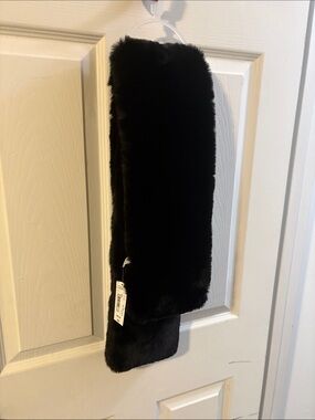 A beautiful black faux fur scarf
